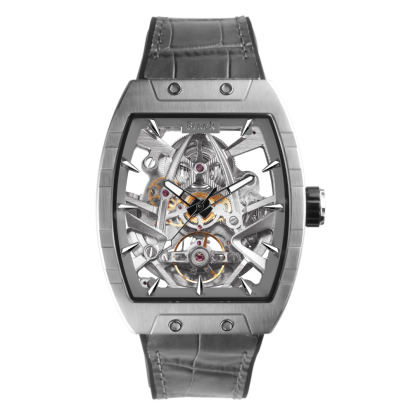 新上市-FIBER｜8018．時空之刃｜限量機械鏤空錶-灰