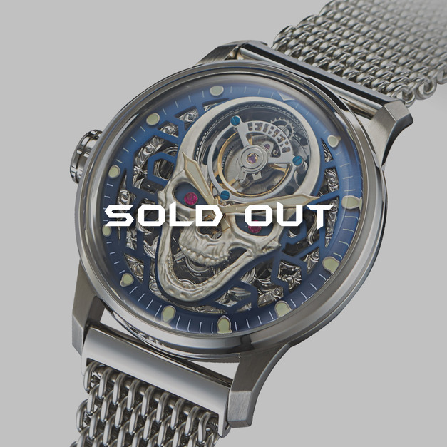 Sold out-【全台限量99只】FIBER｜思想 THINKING．骷髏｜手上鍊鏤空陀飛輪腕錶
