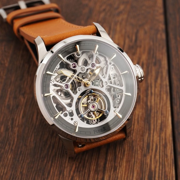 【全台限量30只】FIBER｜恆動之軌 PERPETUAL TRACK｜手上鍊鏤空雙發條陀飛輪腕錶