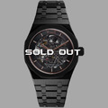 Sold out-FIBER｜8017-2-08．競速先鋒系列｜骨雕鏤空機械腕錶-黑鋼x玫瑰金