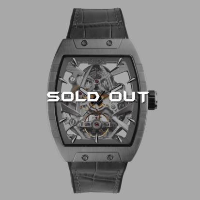 Sold out-FIBER｜8018．時空之刃｜限量機械鏤空錶-灰