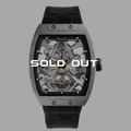 Sold out-FIBER｜8018．時空之刃｜限量機械鏤空錶-銀黑