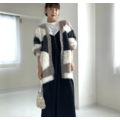 異材質6%羊毛 毛絨 V 領針織外套_8