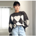 7%羊毛愛心菱格紋針織衫_3