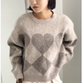 7%羊毛愛心菱格紋針織衫_1
