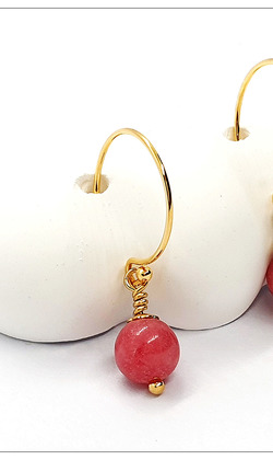 小滿(6MM薔薇輝石珠+14KGF)耳鉤