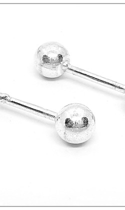 純銀螺絲耳扣圓珠(4mm)