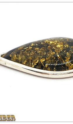 天然琥珀銀墜-NO.56-6.60g