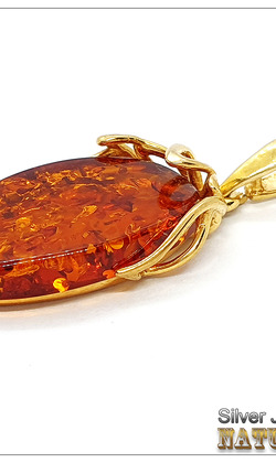 天然琥珀銀墜-NO.32-3.70g