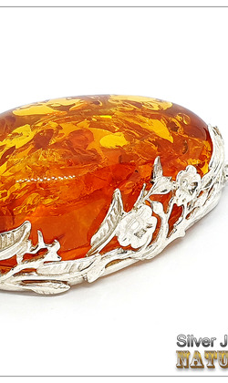 天然琥珀銀墜-NO.61-17.00g