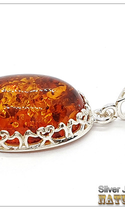 天然琥珀銀墜-NO.21-2.70g