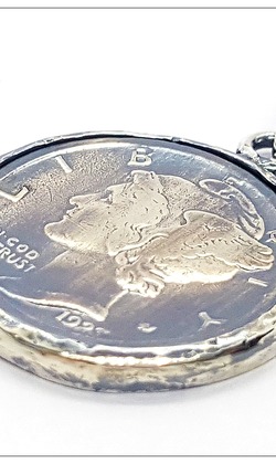 老Mercury銀幣手工吊墜