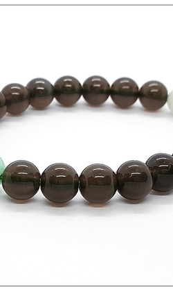 天然石手串(8mm黑曜石+綠天河石)