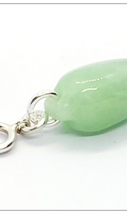 翡翠玉蘭花掛飾(925銀釦圈)