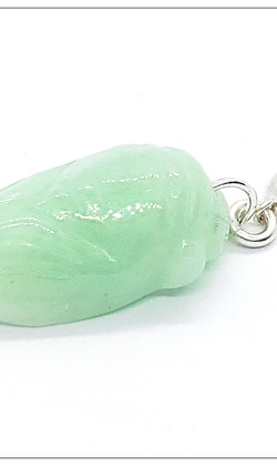 翡翠玉蟬掛飾(925銀釦圈)