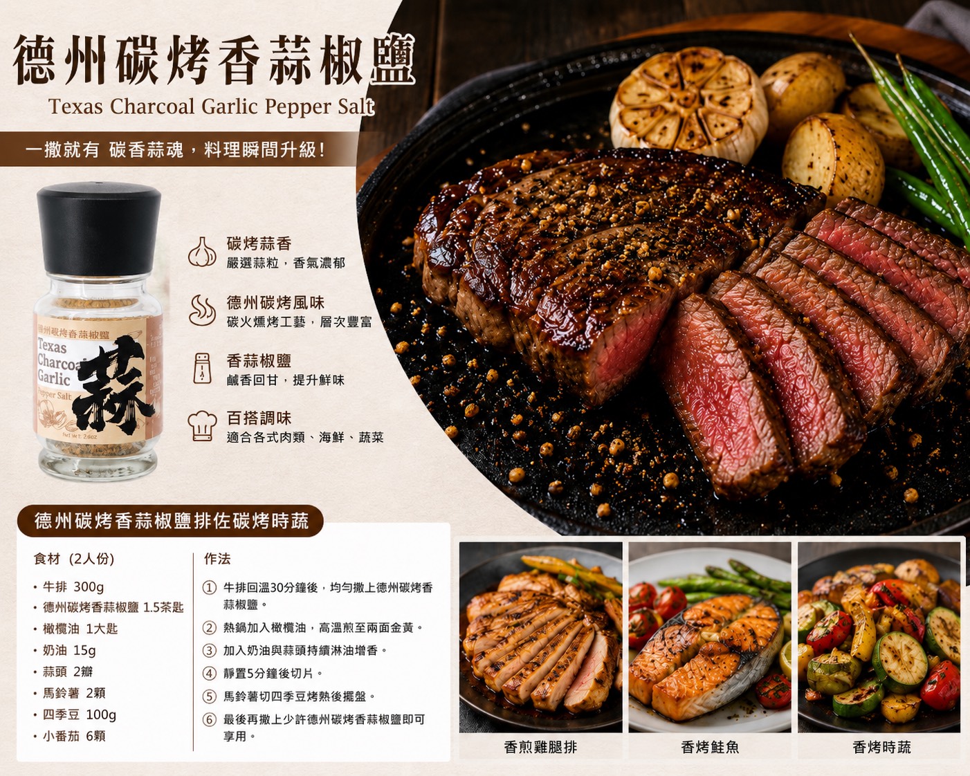 德州碳烤香蒜椒鹽
