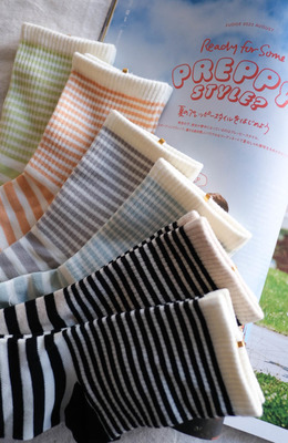 我的日常必穿條紋中筒襪 /六色