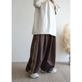 細五線打折寬棉褲 /四色_2