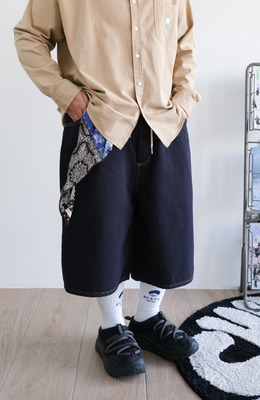 飽和原色牛仔七分短褲 /二色