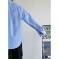 輕滑條紋微寬藍藍の襯衫 /二色_9