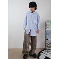 輕滑條紋微寬藍藍の襯衫 /二色_4