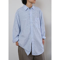 輕滑條紋微寬藍藍の襯衫 /二色_6