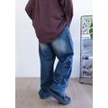 流浪小子抓痕直筒牛仔褲 /二色_3