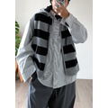 羊毛穿身上條紋連帽背心 /三色_20