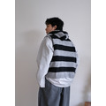 羊毛穿身上條紋連帽背心 /三色_18