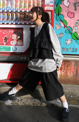 燈芯絨兒層層背心 /二色