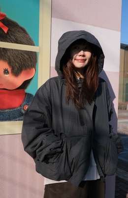 短型澎澎格子工裝外套 /二色