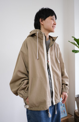 隱約格線小俠客連帽外套 /二色