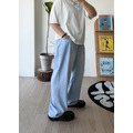 友善腰圍刷白薄色牛仔直筒褲