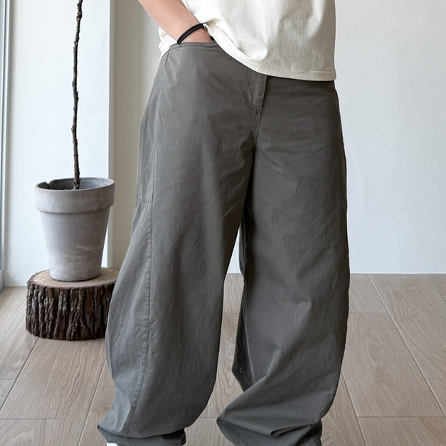 輕裝弧線筒型工作褲 /五色