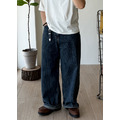 給他100分麻線感牛仔直筒褲 /二色_7