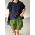 小膝上夏天三色方寬短褲 /三色_5