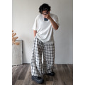 大透氣格子寬褲 /二色_8