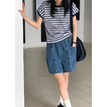 小膝上牛仔方寬短褲 /三色_3