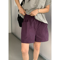 小膝上夏天三色方寬短褲 /三色_4
