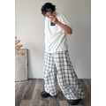 大透氣格子寬褲 /二色_9