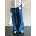 新漂亮麻質丹寧藍褲_2
