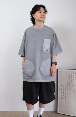 口袋雙拼高磅Tee /三色