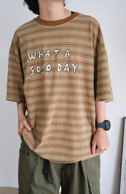What A soso Day條紋短袖 /二色