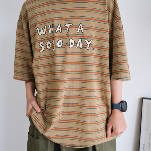 What A soso Day條紋短袖 /二色