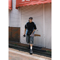 日系泡泡格拼接大短袖Tee /二色_5