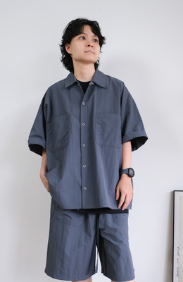 小夏天尼龍工裝短襯衫 /二色