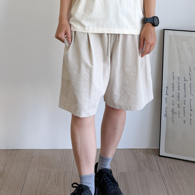 輕飄飄泡泡紗顆粒短褲 /三色