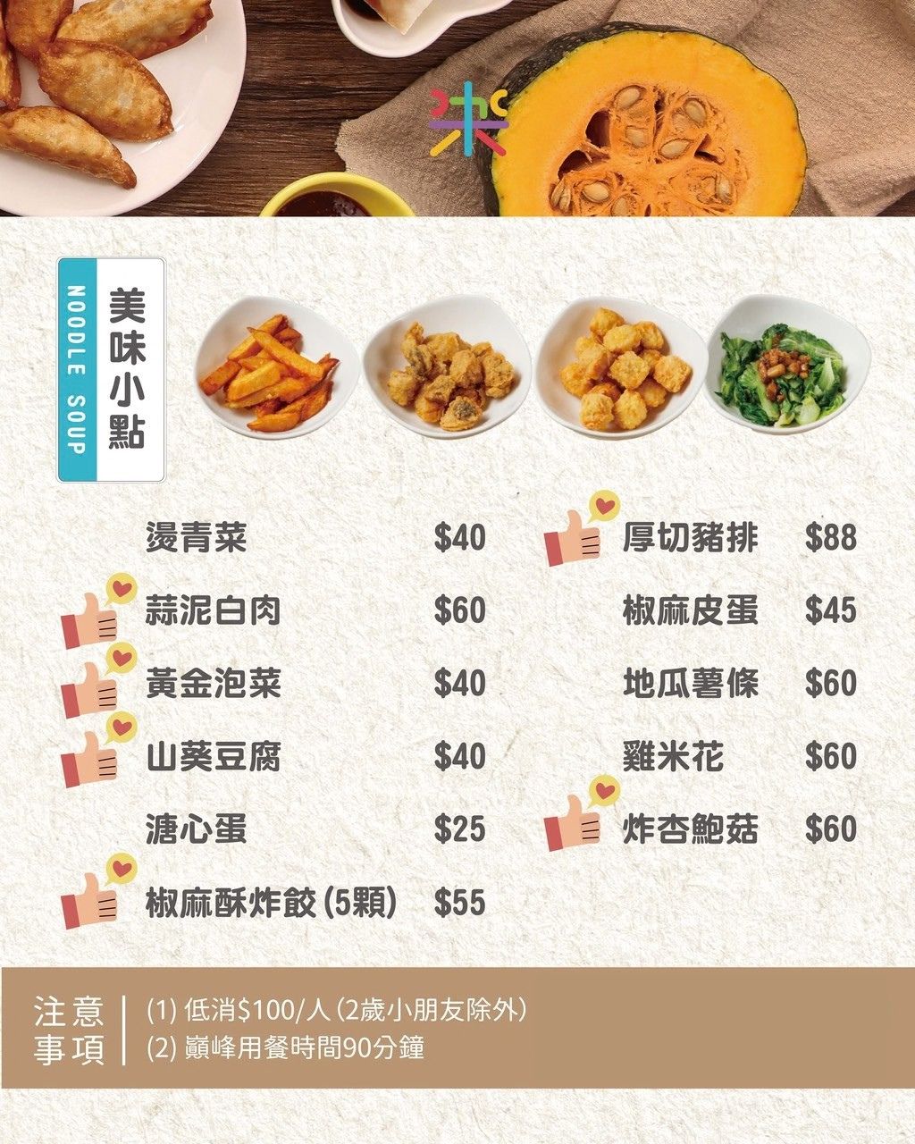 炸物小點示意圖