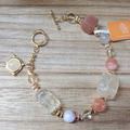 設計款_橙月光 黃水晶 櫻花瑪瑙 單圈手鍊_5