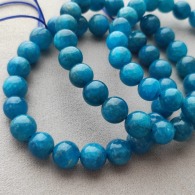 天然寶石 磷灰石 藍磷灰 單圈 藍磷灰手鍊 手圍15.5-16CM 無染色無優